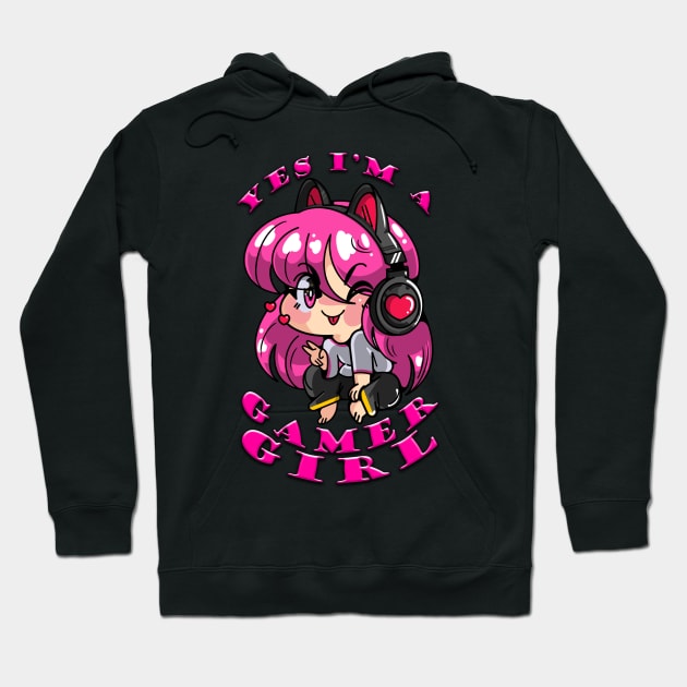 Yes Im A Gamer Girl Pink Hoodie by Shawnsonart